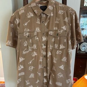 Pendleton Men's Tan Patterned Button Down Shirt